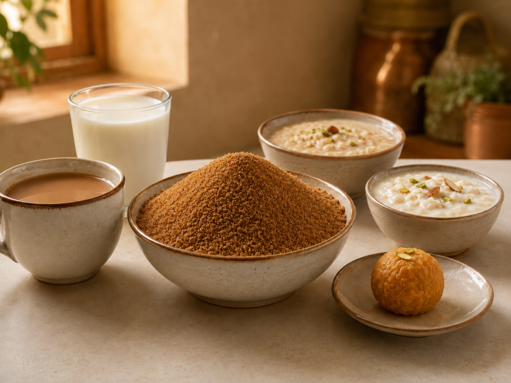 Sakkar used in tea, milk, and traditional sweets