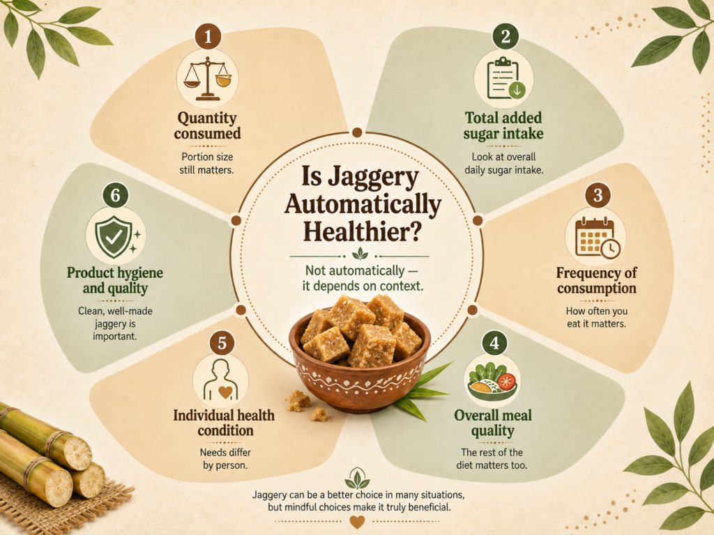 Factors that matter when choosing between jaggery and sugar