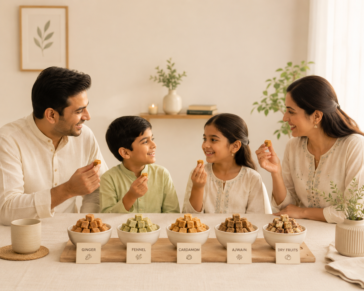 Premium flavoured jaggery cubes with natural ingredients