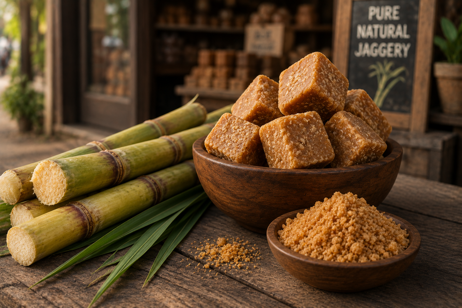 Natural jaggery cubes and jaggery powder for buyers searching jaggery near me