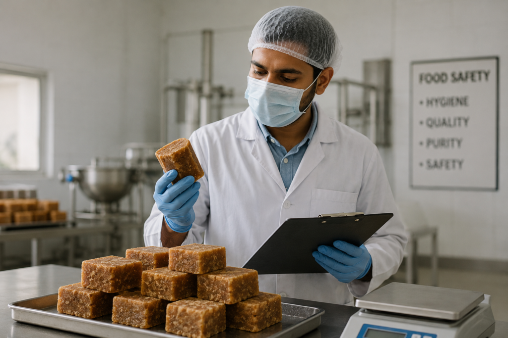 Food quality inspection of natural jaggery