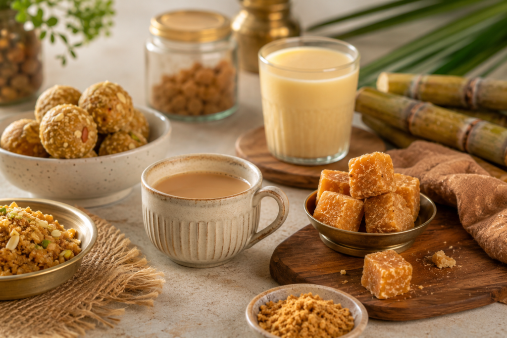Traditional uses of jaggery in foods and drinks